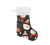 sanluoli Prima di Natale, calza di Natale con pupazzo di neve, arancione e nero, grande, con polsino in peluche, decorazione per ufficio