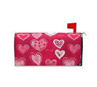 sanluoli Red Silhouette Cuori Bianco San Valentino Mailbox Covers per l'Estate Unico Mardi Gras Mailbox Covers Magnetico 52.8x64.5 cm Cover para buzon