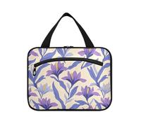 sanluoli Retro Iris Pattern Bianco appeso viaggio trucco borse donna con gancio, designer compatto appeso trucco borsa per accessori da viaggio per le donne bagno bolsos para hombre, Retro, motivo