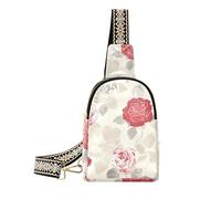 sanluoli Rose alla moda e Cuore Forme Beige Rosso borsa per gli uomini multiuso fionda zaino borsa a tracolla per il giorno pack