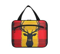 sanluoli Rosso Giallo Vintage Cervo appeso viaggio borsa da toilette appeso con gancio, designer borse pieghevoli per gli uomini per il viaggio must haves lavoro bolso de mano para hombre, cervo