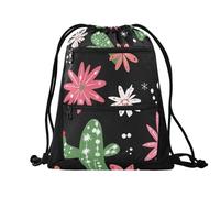 sanluoli Sacca da palestra con coulisse da spiaggia con tasche in rete per bottiglia d'acqua, 45,7 x 33 cm