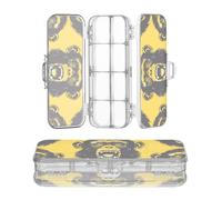 sanluoli Scatola di matite in plastica nera gialla con scimmia, trasparente, a due piani, per la scuola, con coperchio