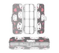 sanluoli Scatola di plastica trasparente a doppio piano per penne e pennarelli a forma di gatto anime, per San Valentino, con bottone a pressione e coperchio