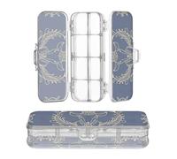 sanluoli Scatola portamatite in plastica blu navy con segno zodiacale dorato Ariete trasparente a doppio piano per la scuola con coperchio a scatto