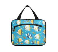sanluoli Sea Animals Blue Ocean hangingarge appeso viaggio borsa da toilette con gancio, designer chic borsa da toilette impermeabile per gli elementi essenziali per le donne campeggio envase para