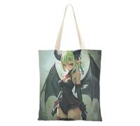 sanluoli Sexy Little Devil Anime Girl Canvas Tote Bag Robusta Borse di Tela Per Le Donne per Palestra, Lavoro, Shopping 40,6 x 38,1 cm Scuola Essenziale