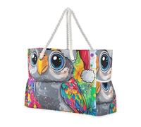 sanluoli Simpatica borsa da viaggio con pappagallo grigio africano con tasche laterali con cerniera per viaggi, palestra, vacanze