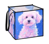 sanluoli Simpatico cartone animato bianco cane cestini decorativi per cucina pieghevole grande pieghevole cubi cestini 33x33x33 pollici