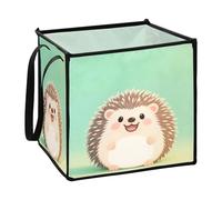 sanluoli Simpatico cartone animato marrone riccio in tessuto cubi cestini portaoggetti per armadio pieghevole organizer e cesto portaoggetti 33 x 33 x 33 pollici