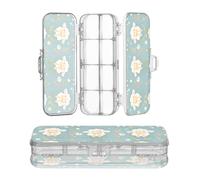 sanluoli Simple Spring Sheep Cute Retro Clear Plastic Pencil Box Double Deck Hard Pen Case per la scuola con coperchio a scatto