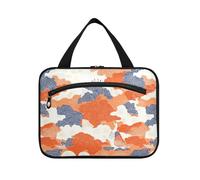 sanluoli Stile giapponese arancione onde nuvole appeso trucco borsa per il viaggio con gancio, designer impermeabile sacchetto cosmetico impermeabile per viaggiatore lavoro cartera para maquillaje