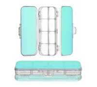 sanluoli Summer Fresh Gradient Blu Giallo Trasparente Matite Box Doppio Strato Penne Caso Scatole Per Forniture Artistiche Con Coperchio Snap-Tight