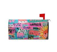 sanluoli Sun Colorful Art Parole Doodle Magnetica Della Cassetta Delle Lettere Copertura per Halloween Unico Natale Casella Postale Coperture 45,7x52,6 cm Cover para buzon
