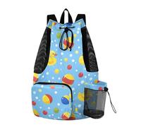sanluoli The Anatroccolo nella vasca da bagno Draw String Back Bag Borsa da campeggio con tasca per bottiglia d'acqua separazione asciutta bagnata