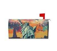 sanluoli The Statue of Liberty is Standing Tall with Firework Decorative Mail Box Covers for Fall Cute Patricks Day Mail Covers Magnetic 45,7 x 52,6 cm
