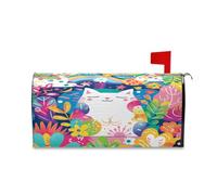 sanluoli The White Cat in The Garden - Coperture decorative per cassetta postale per il giorno della commemorazione di Natale, 45,7 x 52,6 cm