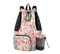 sanluoli Una borsa da palestra sportiva con coulisse triangoli colorati con tasche interne separazione bagnata e asciutta
