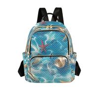sanluoli Underwater World, zaino da donna con conchiglie di stella marina, alla moda, casual, borsa da viaggio, per lavoro, scuola, sport, Caratteristiche del mondo sottomarino conchiglie di stelle