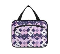 sanluoli Viola Foxes Peach borse appese per le donne in viaggio con gancio, designer pieghevole cura della pelle borsa per viaggio essenziale lavoro bolso para maquillaje de mujer, Viola volpi pesca