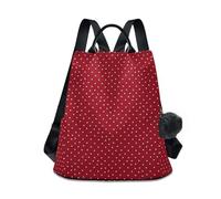 sanluoli Zaino alla moda per ragazze Zaino antifurto per le donne da viaggio per lo shopping quotidiano del college con portachiavi Pom-pom, A pois rossi., M, Casual
