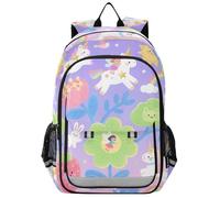 sanluoli zaino da viaggio per bambini per aerei 8-12: borsa libri casual da uomo in colori assortiti - Dreamy Girl Flowers Unicorns