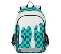 sanluoli Zaino per bambine bambini scuola 8-12: borsa libri regolabile per bambino in colori assortiti - Blue Ice Cream Plaid Checked