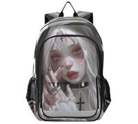 sanluoli zaino per bambine bambini scuola elementare 8-12: libreria regolabile per ragazzi in colori assortiti - Evil Nun White