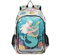 sanluoli Zaino scolastico per bambini 8-12: moderno bookbag per ragazzi e ragazze di 6a elementare in colori assortiti - Paper Cut Ocean Animal Mermaid