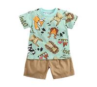 Sanlutoz Cotone Set di abbigliamento per neonato Estate Cartoon Bambini T-Shirt + Pantaloncini Pigiami due pezzi (18-24 mesi, BCS9046)