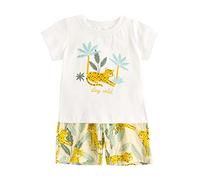 Sanlutoz Estate Cotone Completi di Abbigliamento per Neonati Cartone Animato Maglietta per Bebè + Stampa Animale Pantaloncini per Bebè 2 Pezzi (6-12 Mesi, BCS1033-T)