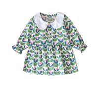 Sanlutoz Molla Autunno Principessa Ragazze Vestire Manica lunga Floreale cotone Bambino che fa i primi passi Bambini Vestire Vacanza (BDW2244-GR, 6-12 mesi)
