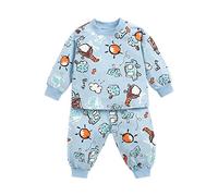 Sanlutoz Neonato Vestiti delle Neonate Manica Lunga Cotone Set di Vestiti per Bambini 2 Pezzi Cartoon (6-12 Mesi, 9118-9119-BL)