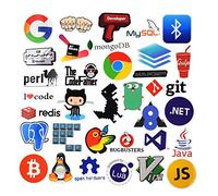 Sanmatic Adesivi per Computer Portatili Sticker Pack 108Pcs per linguaggi di Programmazione per sviluppatori includono Sticker Logo IT, C ++, Python, Linux, Swift, Ingegneri, Hacker, Geek, Coder