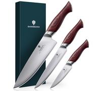 SANMEIHO Set di 3 Coltelli da Cucina Giapponese in Acciaio 10Cr15MoV