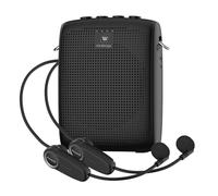 SANMIC Mini amplificatore vocale wireless con due microfoni Bluetooth, altoparlante portatile megafono ricaricabile per insegnamento, 15 W, 2600 mAh, piccolo altoparlante ricaricabile con microfono