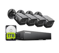 SANNCE 1080P Kit Videosorveglianza, 4×2MP Telecamera da Esterno e 1TB HDD | 5 in 1 DVR 8 CH CCTV, Telecamere Analogica Bullet con LED a Infrarossi Intelligente, Riconoscimento di Persone/Veicoli, IP66