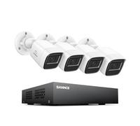 SANNCE 1080P Kit Videosorveglianza Esterno, 2MP DVR 8 Canali senza HDD e 4 Bianco Telecamere Analogica Bullet con LED a Infrarossi Intelligente, Riconoscimento di Persone/Veicoli, Impermeabilità IP66