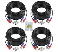 SANNCE 4 x 30m/100FT HD Multifunzione Cavo Video Sorveglianza Fotocamera Analog Kit DVR CCTV BNC RCA DC Alimentazione Sistema di videosorveglianza Colore Nero