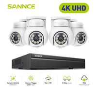 SANNCE 4K POE 350° PT Telecamera di Sorveglianza Esterno Audio Bidirezionale NVR