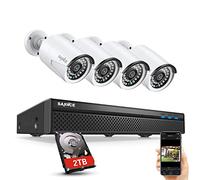 SANNCE 5 MP PoE Telecamera di sorveglianza 8 CH NVR con disco rigido da 2 TB, 4 X 5 MP Bullet PoE IP Camera Esterno Impermeabile IR Visione notturna con registrazione audio/rilevamento del movimento