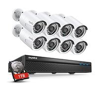 SANNCE 5MP POE Kit di Sorveglianza 8CH NVR con 1TB Hard Disk y 8 * 5MP Telecamera di Videosorveglianza Compressione Video H.264+ Resistente alle Intemperie e Visione Notturna LED IR - 1TB HDD
