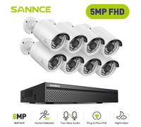 SANNCE 5MP POE Videosorveglianza NVR Con Microfono Esterno Kit Telecamere
