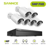SANNCE 5MP POE Videosorveglianza NVR Con Microfono Esterno Kit Telecamere