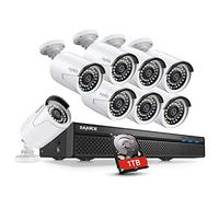 SANNCE Kit Videosorveglianza POE 8CH 5MP con HDD da 1TB + 8 x 2MP Telecamera per Esterni Registrazione 24/7, Visione Notturna IR