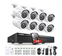 SANNCE POE Videosorveglianza 5MP NVR 8 Canali 8 POE Camera Sorveglianza 2MP Video Sorveglianza Cloud Storage IP66 IR Telecamere Sorveglianza Allarm Visione Notturna 3TB HDD