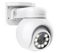SANNCE PT Telecamera di Sicurezza 4K PoE da Esterno,8MP Telecamera IP CCTV, Panoramica 350° e Inclinazione di 90°, Rilevamento Veicoli Umani, Audio Bidirezionale, Visione Notturna a Colori