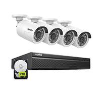 SANNCE Set di telecamere di sorveglianza PoE da 8 MP, 8 CH NVR per esterni, con disco rigido da 2 TB, 4 X 8 MP, Bullet PoE IP Camera esterna, impermeabile, visione notturna IR con registrazione