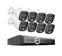 SANNCE Sistema di Telecamere di Sorveglianza 8CH POE CCTV, Videoregistratore di Rete 5MP PoE 8 Canali con 8 Telecamere di Sicurezza Esterna IP 3MP, Senza Disco Rigido