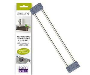 Sanni Shoo drip.line - Scolapiatti in Acciaio Inox Multifunzionale e Estensibile | Pieghevole, Salvaspazio, Resistenti al Calore | Scolapiatti da Appoggio | Organizer/Accessori/Oggetti/Supporti Cucina